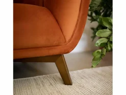 Best Rendez-Vous Déco Sofá de 2 plazas en terciopelo cúrcuma - Mona Naranja