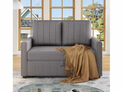 Sofá de 2 plazas extraíble - Sofá relax con bolsillos laterales y 2 cojines - Lino Sofá Relax