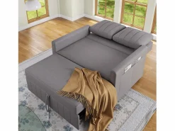 Sofá de 2 plazas extraíble - Sofá relax con bolsillos laterales y 2 cojines - Lino Sofá Relax