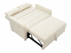 Sale Sofá de 2 plazas extraíble - Sofá relax con respaldo regulable y 2 cojines - Lino Beige