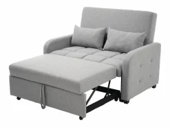 Sofá de 2 plazas extraíble - Sofá relax con respaldo regulable y 2 cojines - Lino