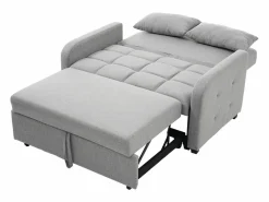 Sofá de 2 plazas extraíble - Sofá relax con respaldo regulable y 2 cojines - Lino