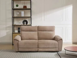 Vente-unique Sofá de 3 plazas reclinable eléctrico de tela color DJARALO