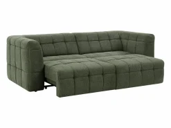 Clearance Vente-unique Sofá de 3 plazas reclinable con asiento deslizante eléctrico en tela NELOSA Verde