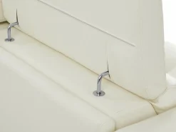 Sale Vente-unique Sofá de 3 plazas reclinable eléctrico y 2 plazas de piel de becerro BREYT II Blanco