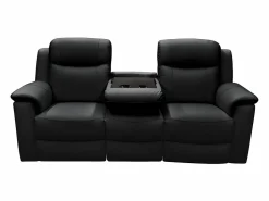 Best Vente-unique Sofá de 3 plazas relax de piel en color EVASION Negro
