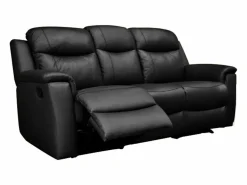 Best Vente-unique Sofá de 3 plazas relax de piel en color EVASION Negro