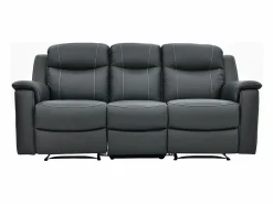 Best Vente-unique Sofá de 3 plazas relax de piel en color gris EVASION Gris antracita