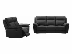 Vente-unique Sofá de 3+2 plazas relax de piel de búfalo PAKITA