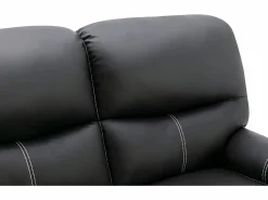 Vente-unique Sofá de 3+2 plazas relax de piel sintética negra CANBY Negro