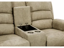 Vente-unique Sofá de 3+2 plazas relax eléctrico tela con tableta NEVERS