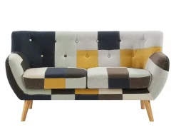 Vente-unique Sofá de 2 plazas SERTI II en tejido patchwork