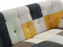 Hot Sofá de 3 plazas, sofá de 2 plazas y sillón en tejido patchwork SERTI II Conjunto Sofá Y Sillón