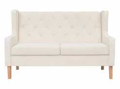 Sale Clicnbuy Sofá de 2 plazas tela crema Blanco
