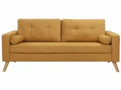 Discount Vente-unique Sofá de 3 plazas y cojines de tela TATUM Amarillo