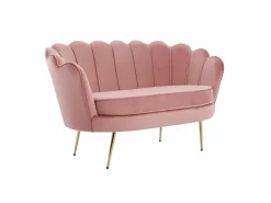 Vente-unique Sofá de 2 plazas y silla estilo concha de terciopelo DANDELION