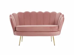 Vente-unique Sofá de 2 plazas y silla estilo concha de terciopelo DANDELION