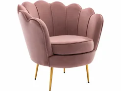Vente-unique Sofá de 2 plazas y silla estilo concha de terciopelo DANDELION