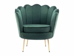Online Vente-unique Sofá de 2 plazas y sillón con forma de concha de terciopelo DANDELION Verde pino