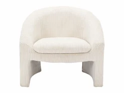 Vente-unique Sofá de 2 plazas y sillón de pana color beige OSSANA