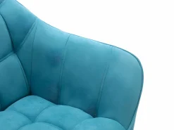 Sale Sofá de 2 plazas y sillón de tela azul acolchado. Estilo escandinavo. CASERTA Conjunto Sofá Y Sillón