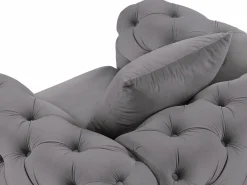 Online Sofá de 3 plazas y sillón de terciopelo antracita y patas de metal EDWINA Conjunto Sofá Y Sillón