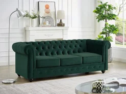 New Sofá de 3 plazas y sillón de terciopelo CHESTERFIELD Conjunto Sofá Y Sillón