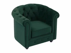 New Sofá de 3 plazas y sillón de terciopelo CHESTERFIELD Conjunto Sofá Y Sillón