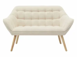 Best Vente-unique Sofá de 2 plazas y sillón de tela estilo escandinavo CASERTA Beige