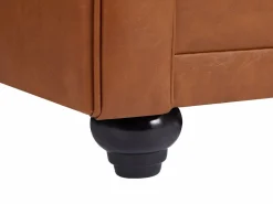 Outlet Sofá de 3 plazas y sillón de piel de vaca color CHESTERFIELD Conjunto Sofá Y Sillón