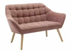 New Vente-unique Sofá de 2 plazas y sillón de tela jaspeada estilo escandinavo CASERTA Rosa