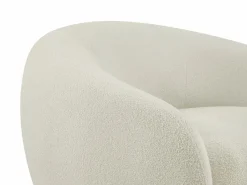 Hot Vente-unique Sofá de 3 plazas y sillón en tejido de rizo marfil BOVANA de Pascal Morabito Blanco