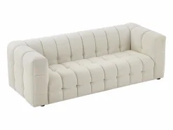 Vente-unique Sofá de 3 plazas y sillón en tela bouclé marfil LERICI de Pascal Morabito