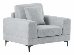 Vente-unique Sofá de 3 plazas y sillón en tela texturizada JAMOLO