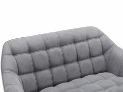 New Vente-unique Sofá de 2 plazas y sillón acolchado estilo escandinavo. Tendencia del momento. Medidas: Ancho 127 / 82 x Prof. 73 x Alt. 77 cm. CASERTA Gris