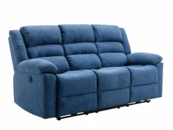 Vente-unique Sofá de 3 plazas y sillón reclinable eléctrico de tela BUROLO