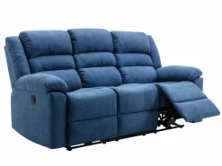 Vente-unique Sofá de 3 plazas y sillón reclinable eléctrico de tela BUROLO