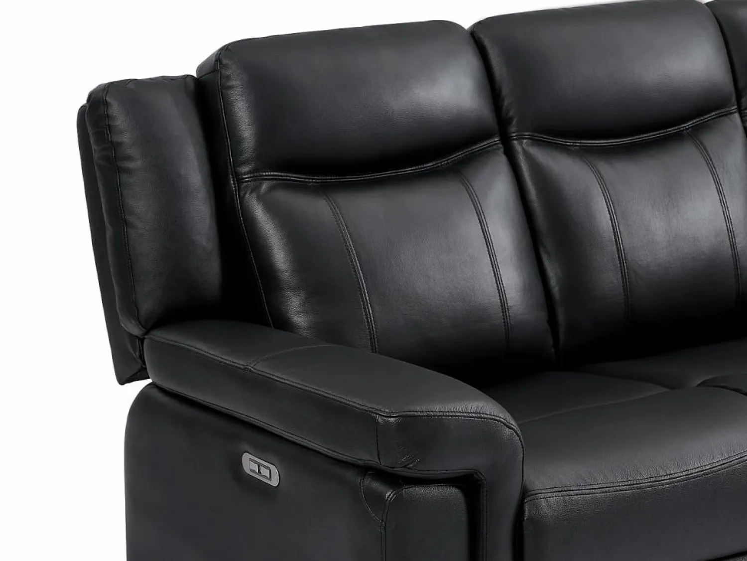 Vente-unique Sofá de 3 plazas y sillón relax eléctrico de piel KENNETH