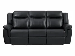 Vente-unique Sofá de 3 plazas y sillón relax eléctrico de piel KENNETH
