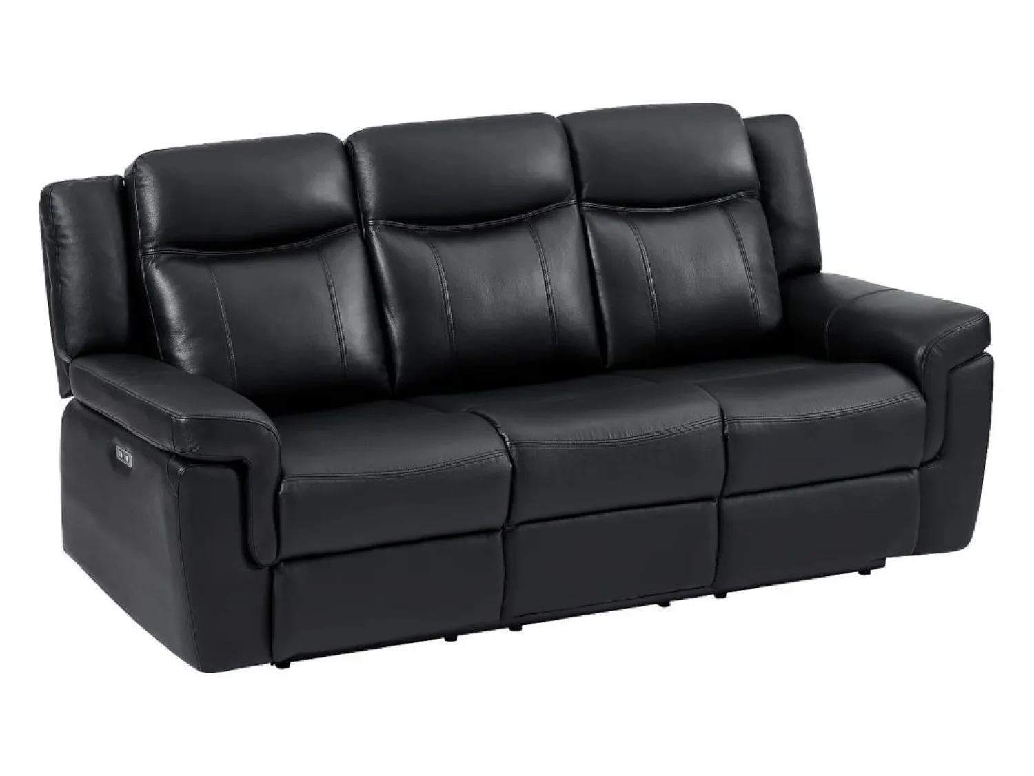 Vente-unique Sofá de 3 plazas y sillón relax eléctrico de piel KENNETH