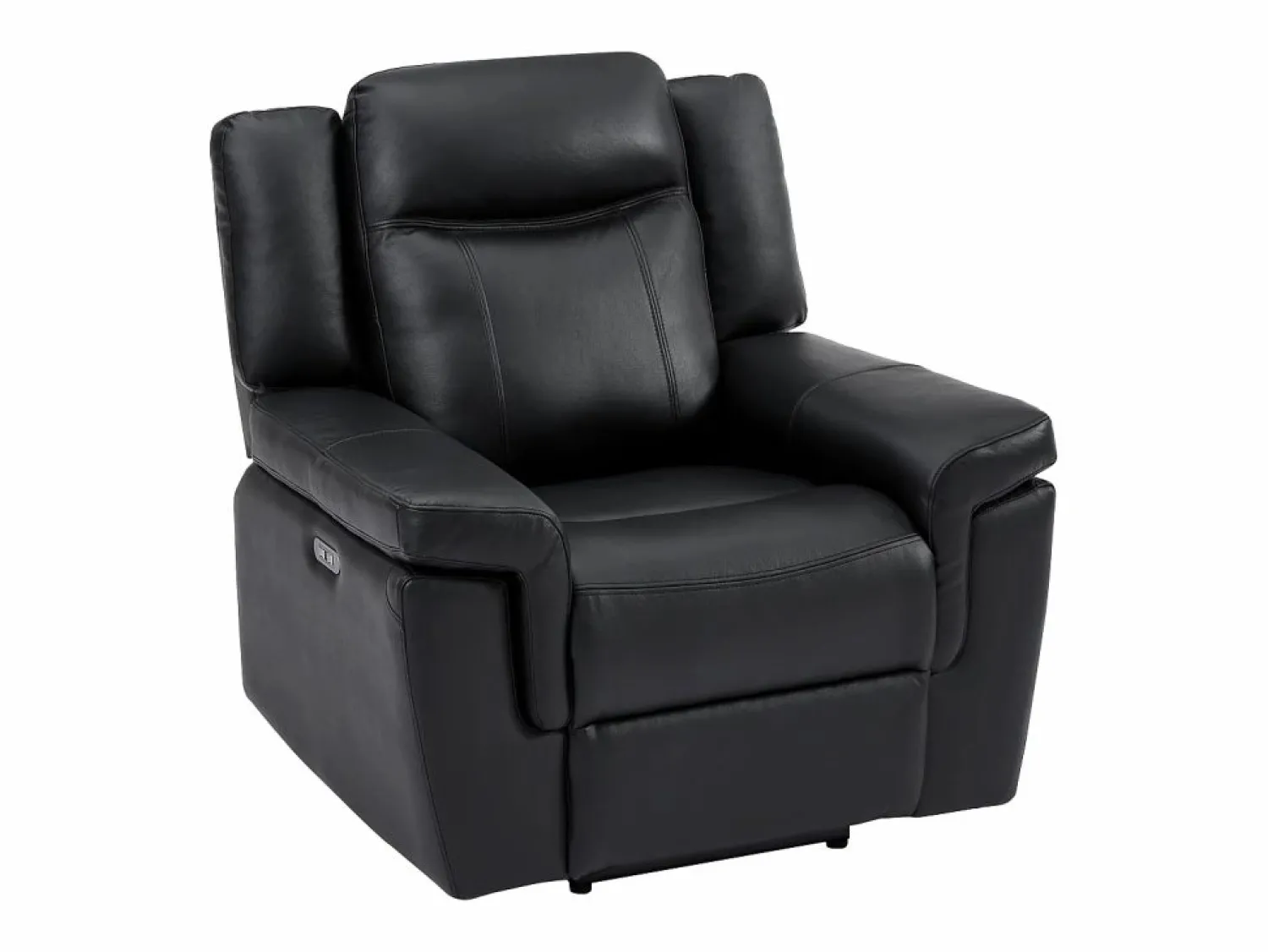 Vente-unique Sofá de 3 plazas y sillón relax eléctrico de piel KENNETH