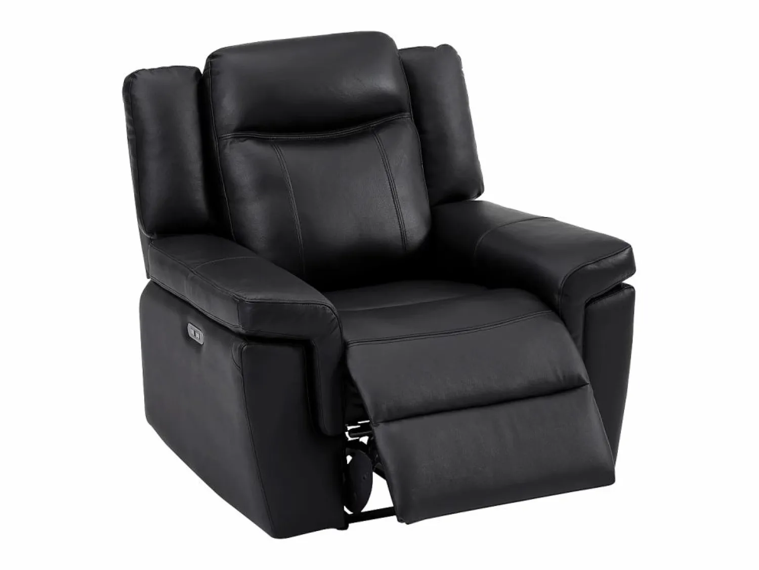 Vente-unique Sofá de 3 plazas y sillón relax eléctrico de piel KENNETH