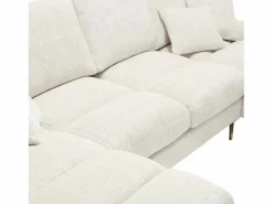 Clearance Sofá de 4 puentes, en tela de oruga, marco de madera sólida, con almohadas, 272x136x88cm, Todos Los Sofás|Sofá Escandinavo