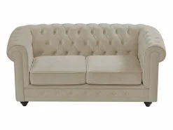 Clearance Sofá de 3 y 2 plazas de terciopelo CHESTERFIELD Conjunto Sofás