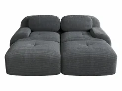 Discount KOMHTOM Sofá de dos plazas de terciopelo a cuadros, antideslizante, con reposabrazos ergonómicos y acolchado mullido de alta resistencia, . Gris
