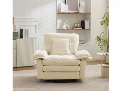 Online Hauss Spole Sofá de dos plazas y sillones giratorios en tejido chenilla - Con cojines Beige