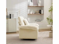 Online Hauss Spole Sofá de dos plazas y sillones giratorios en tejido chenilla - Con cojines Beige