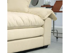Online Hauss Spole Sofá de dos plazas y sillones giratorios en tejido chenilla - Con cojines Beige