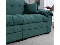 Hauss Spole Sofá de dos plazas y sillones giratorios en tejido chenilla - Con cojines