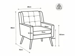 Best Hauss Spole Sofá de dos plazas y sillones en tejido de lino - Conjunto de 2 con patas de madera Beige